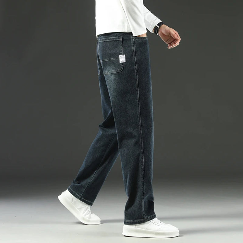 2025 New Y2K Autumn and Winter Baggy Jeans Men'S Autumn and Winter Loose Straight Wide-Leg Business Trousers Mens Clothing