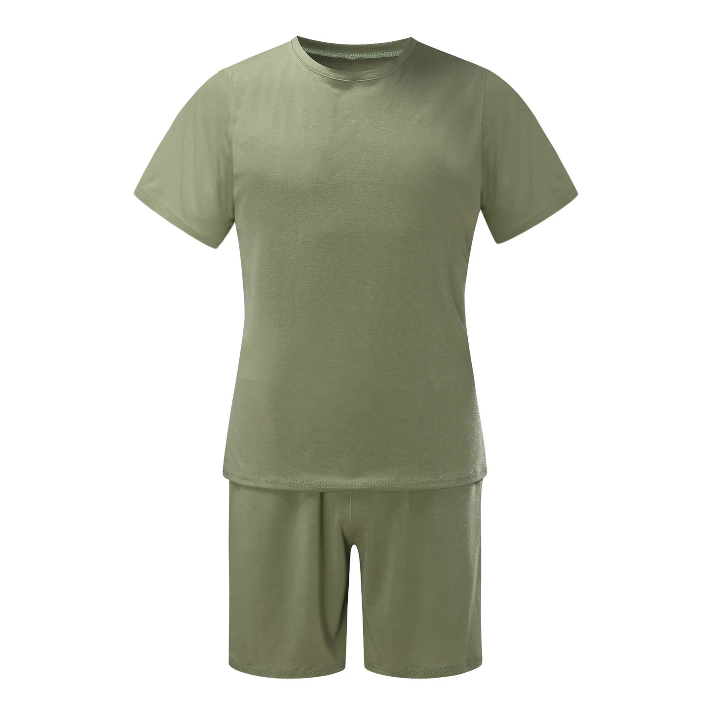 Men'S Short Sleeve T-Shirt and Shorts Set Sport Casual Crew Neck Muscle Sportswear 2 Piece Tracksuit Summer Outfits