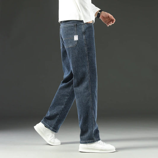 2025 New Y2K Autumn and Winter Baggy Jeans Men'S Autumn and Winter Loose Straight Wide-Leg Business Trousers Mens Clothing