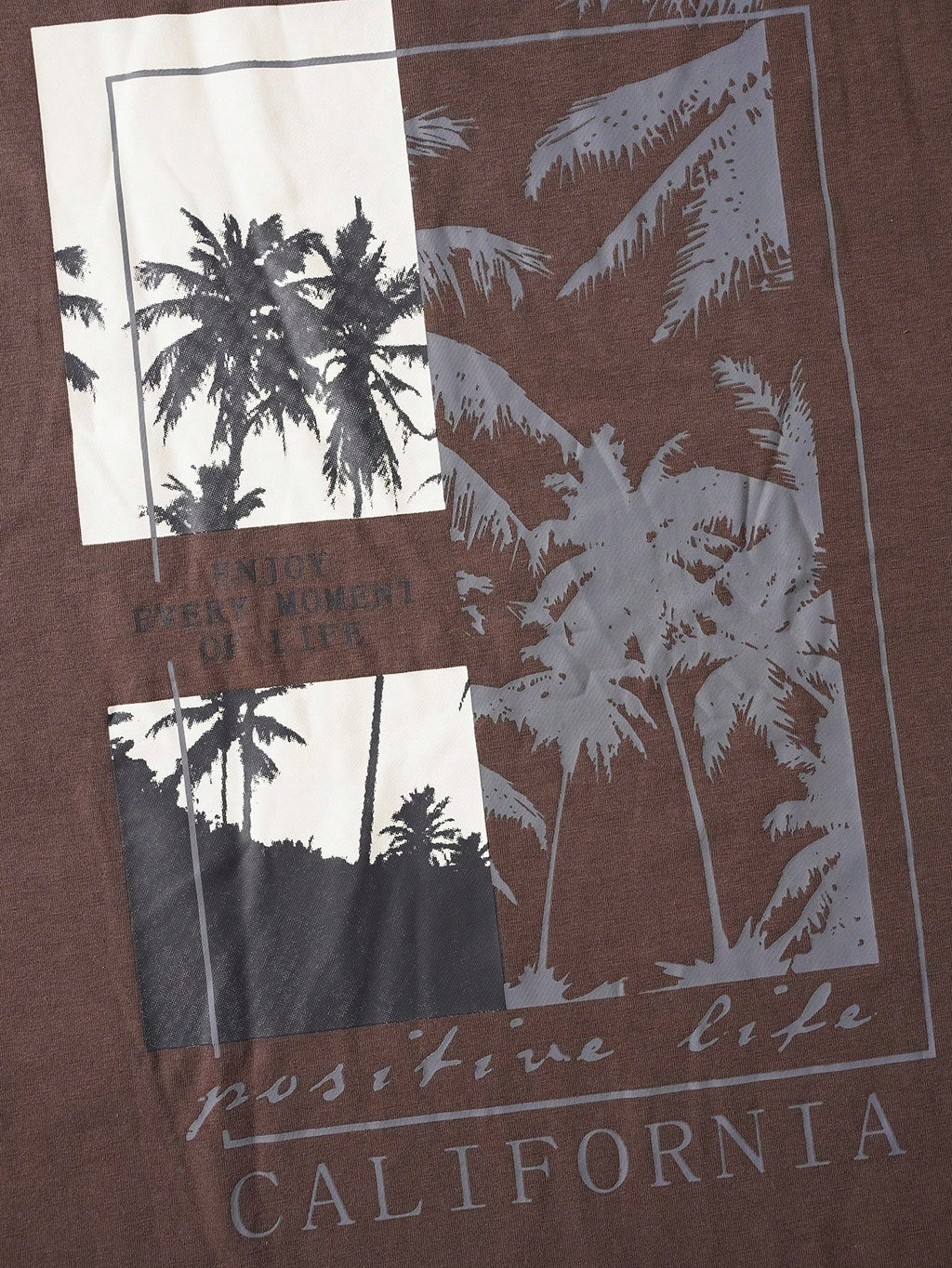 Manfinity Modagents Men T-Shirts Fit Crew Neck Short Sleeve Graphic Tee Palm Tree Casual Fashion Men Clothes Summer